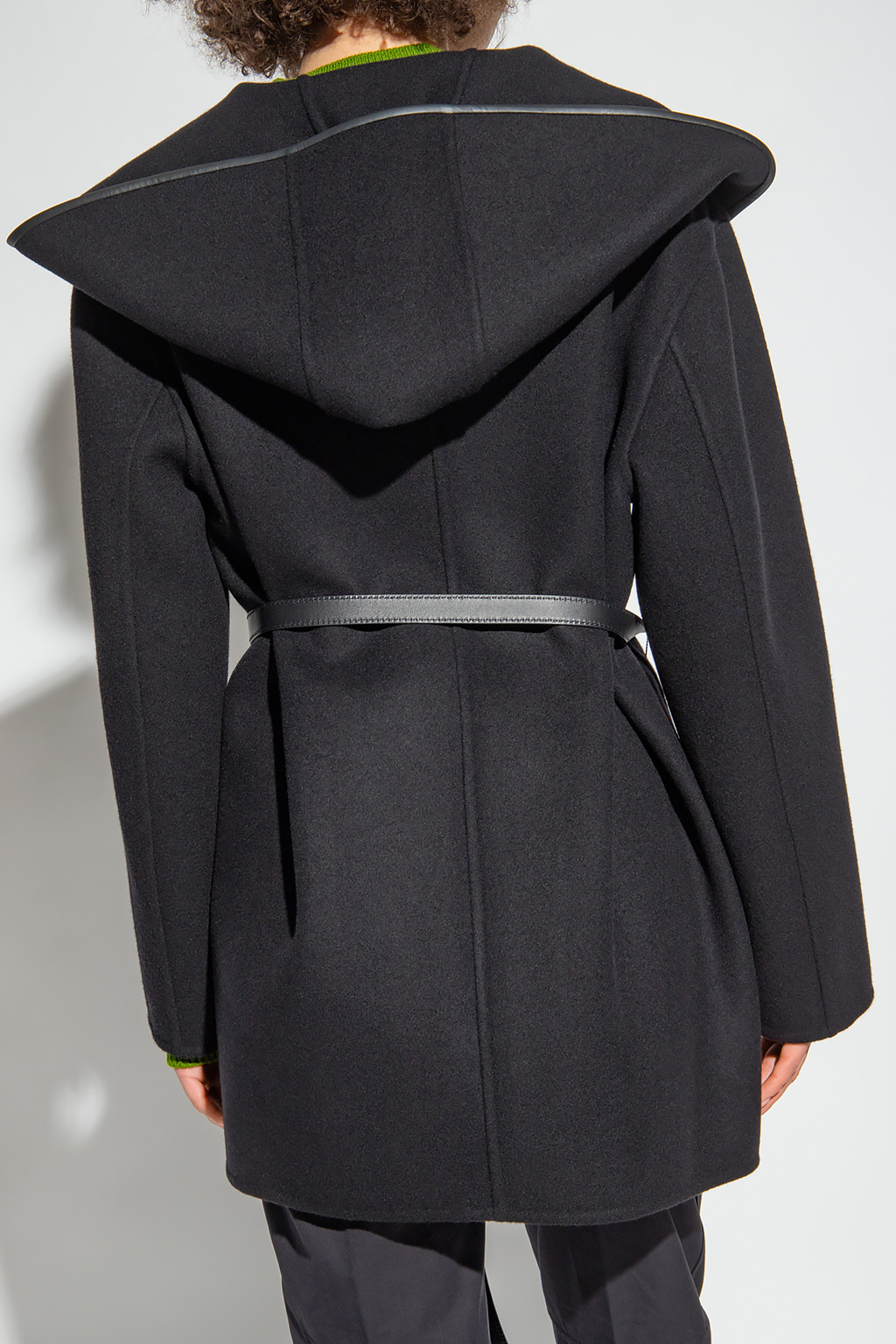 SchaferandweinerShops Japan - Black Hooded wool coat Bottega